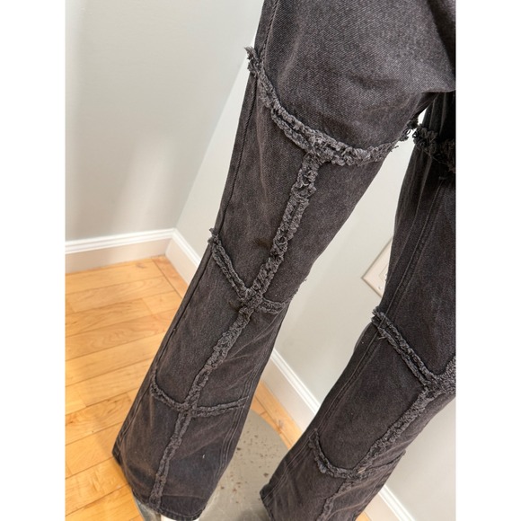 PacSun Eco Black Frayed High Waisted Bootcut Jeans Size 28 - Picture 14 of 16
